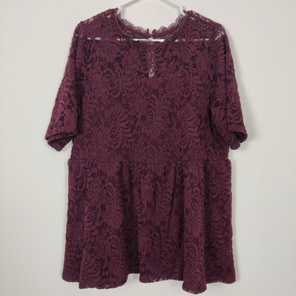 Torrid Women's Lace Blouse in Purple Size 3X Whimsical Whimsigoth Feminine
